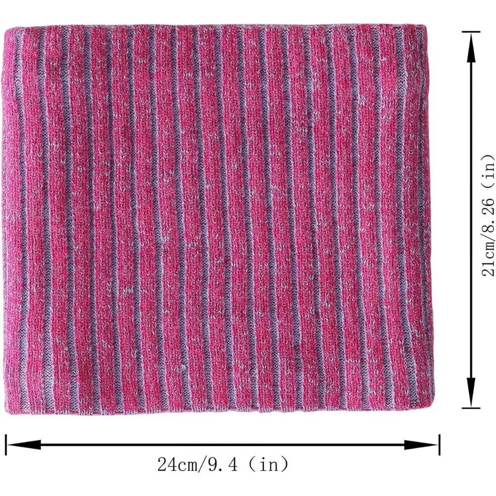 Men's Dark Pink Winter Ski Neck Gaiter Face Scarf Fleece Lined Windproof Scarves